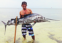Bali spear-fishing and surfing